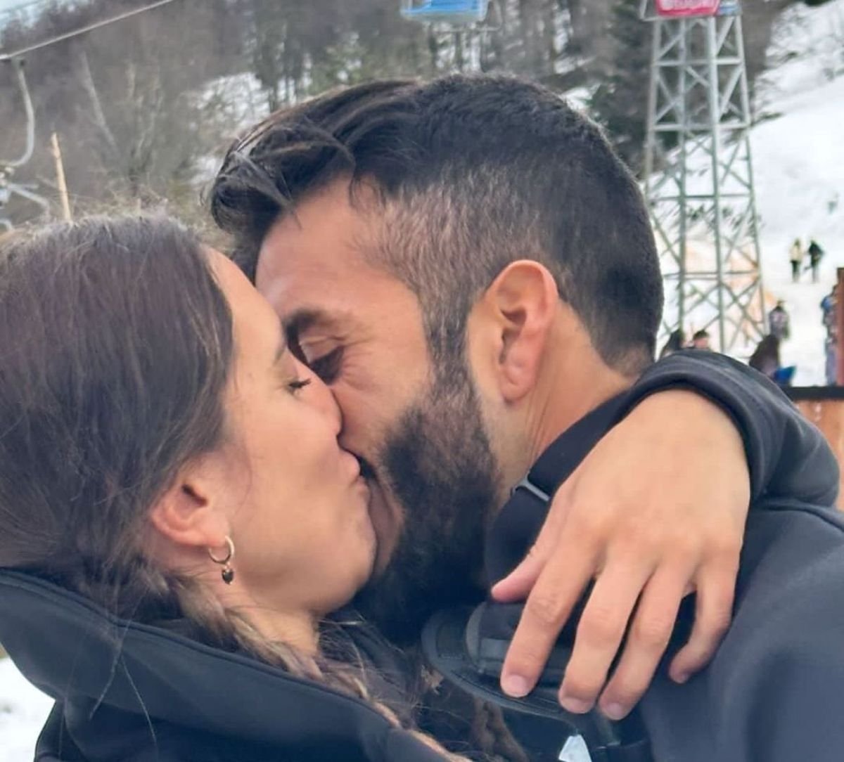 Cinthia Fern&aacute;ndez y su novio, Roberto Castillo, en Bariloche