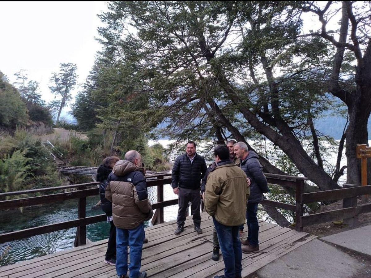 Villa La Angostura: c&oacute;mo avanza la obra del puente Peatonal del R&iacute;o Correntoso