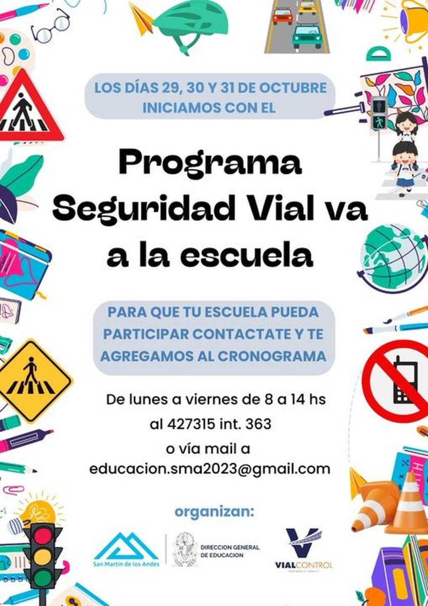 San Mart&iacute;n de los Andes: jornadas de seguridad vial en escuelas