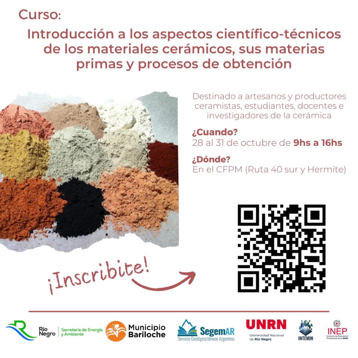 Bariloche: Curso Introducci&oacute;n a los aspectos cient&iacute;co-t&eacute;cnicos para ceramistas