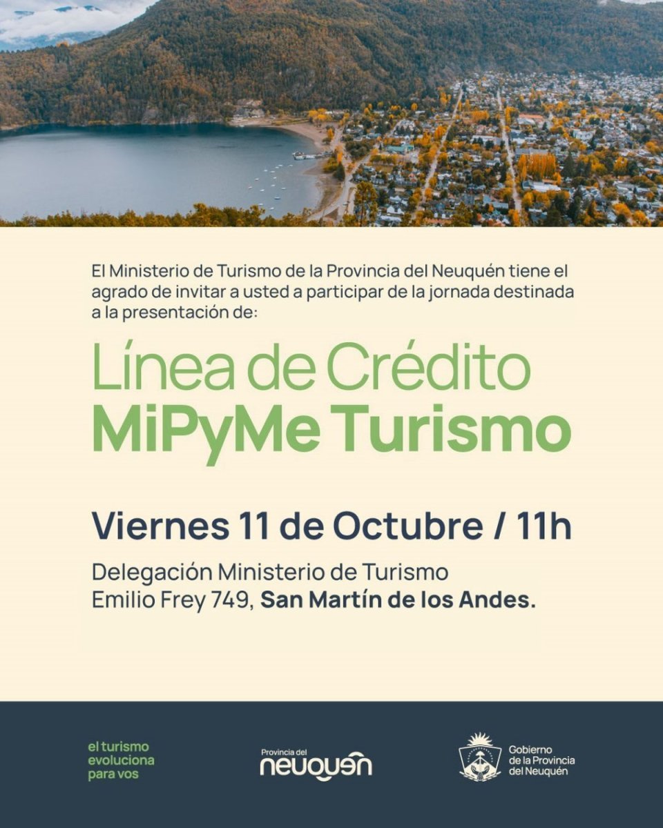 San Mart&iacute;n de los Andes: se presentar&aacute; este viernes la L&iacute;nea de Cr&eacute;dito MiPyMe Turismo
