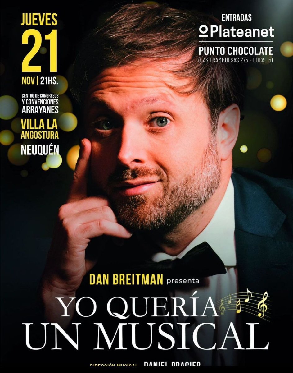 Villa La Angostura: Dan Breitman llega con su show "Yo quer&iacute;a un musical"