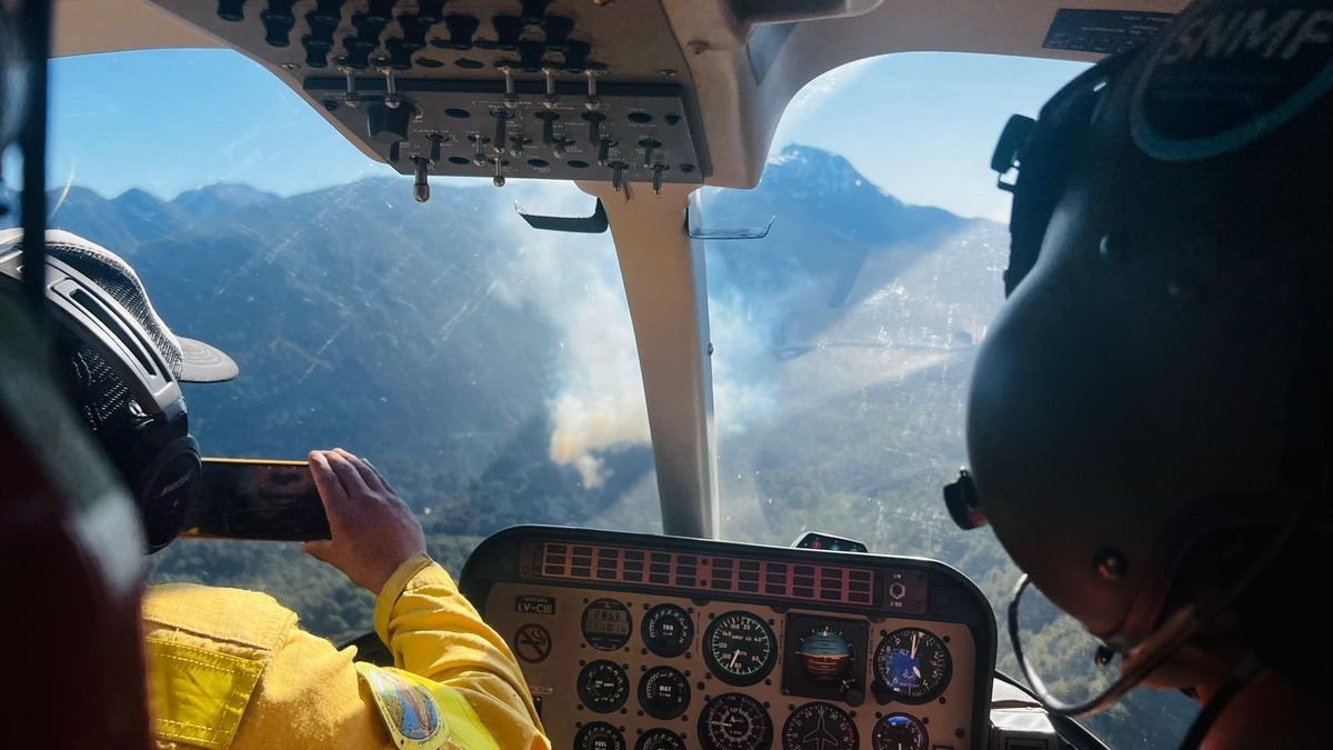 Dos focos de incendio en la zona sur del Parque Nacional Nahuel Huapi