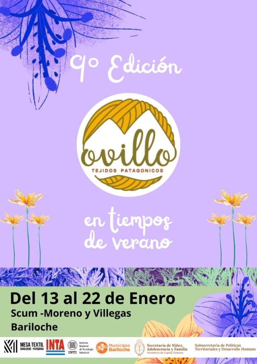 Bariloche: se viene la 9&ordm; Edici&oacute;n de Ovillo, Tejidos Patag&oacute;nicos
