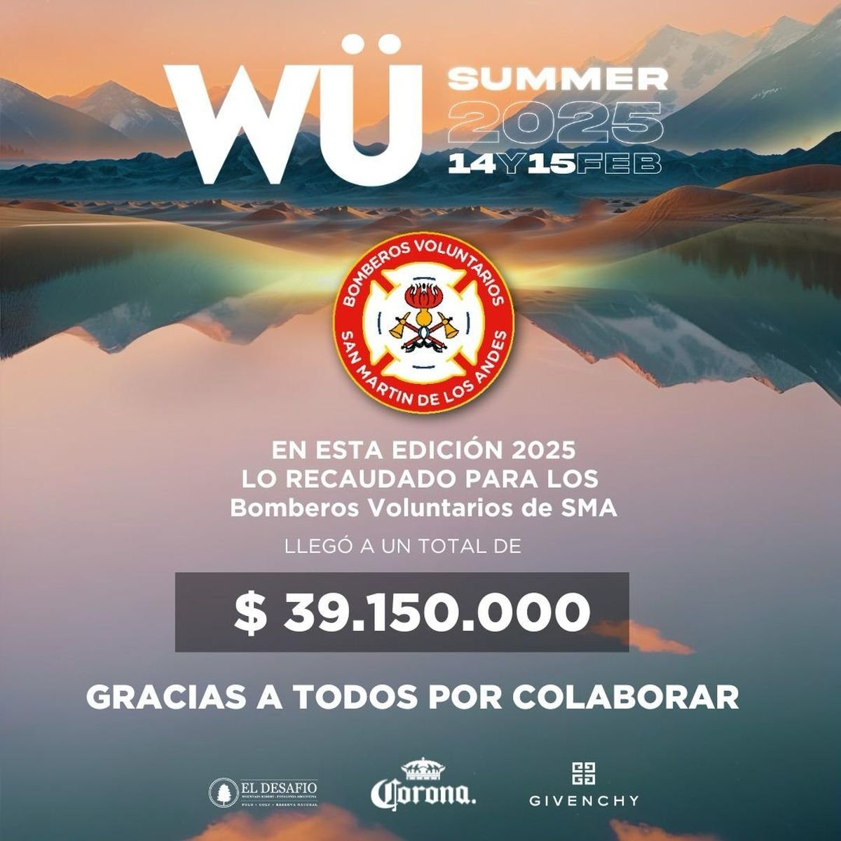 El Festival Walung recaud&oacute; $39.150.000 en San Mart&iacute;n de los Andes. Los fondos ser&aacute;n destinados a Bomberos Voluntarios de Neuqu&eacute;n.