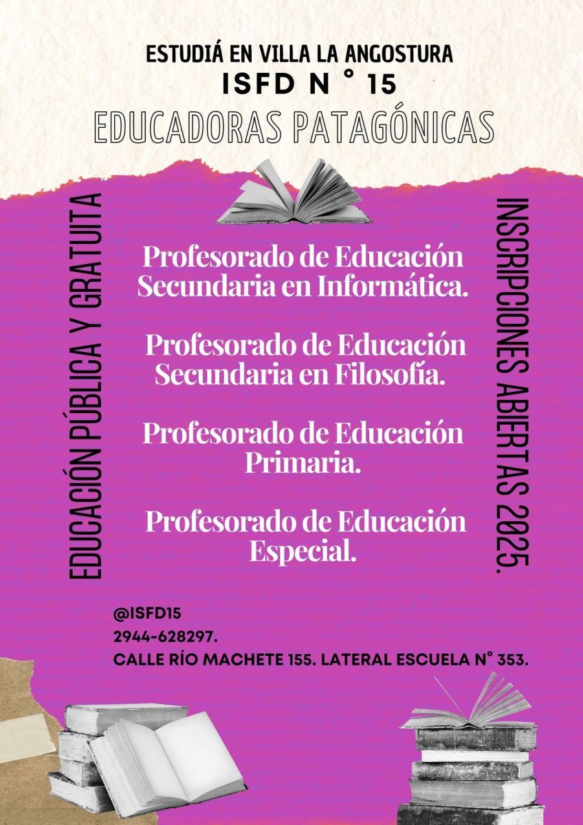 Villa La Angostura: inscripciones abiertas para el primer a&ntilde;o de todos los profesorados
