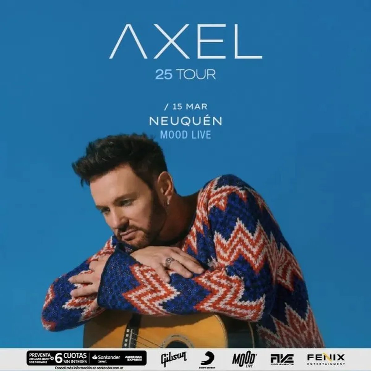 Axel llega a Neuqu&eacute;n con un gran show: fecha y entradas a la venta