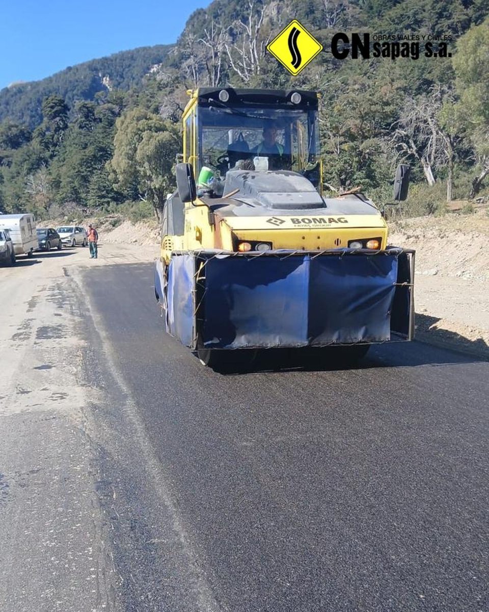 Villa Traful: contin&uacute;a la obra de pavimentaci&oacute;n de la Ruta provincial N&deg;65