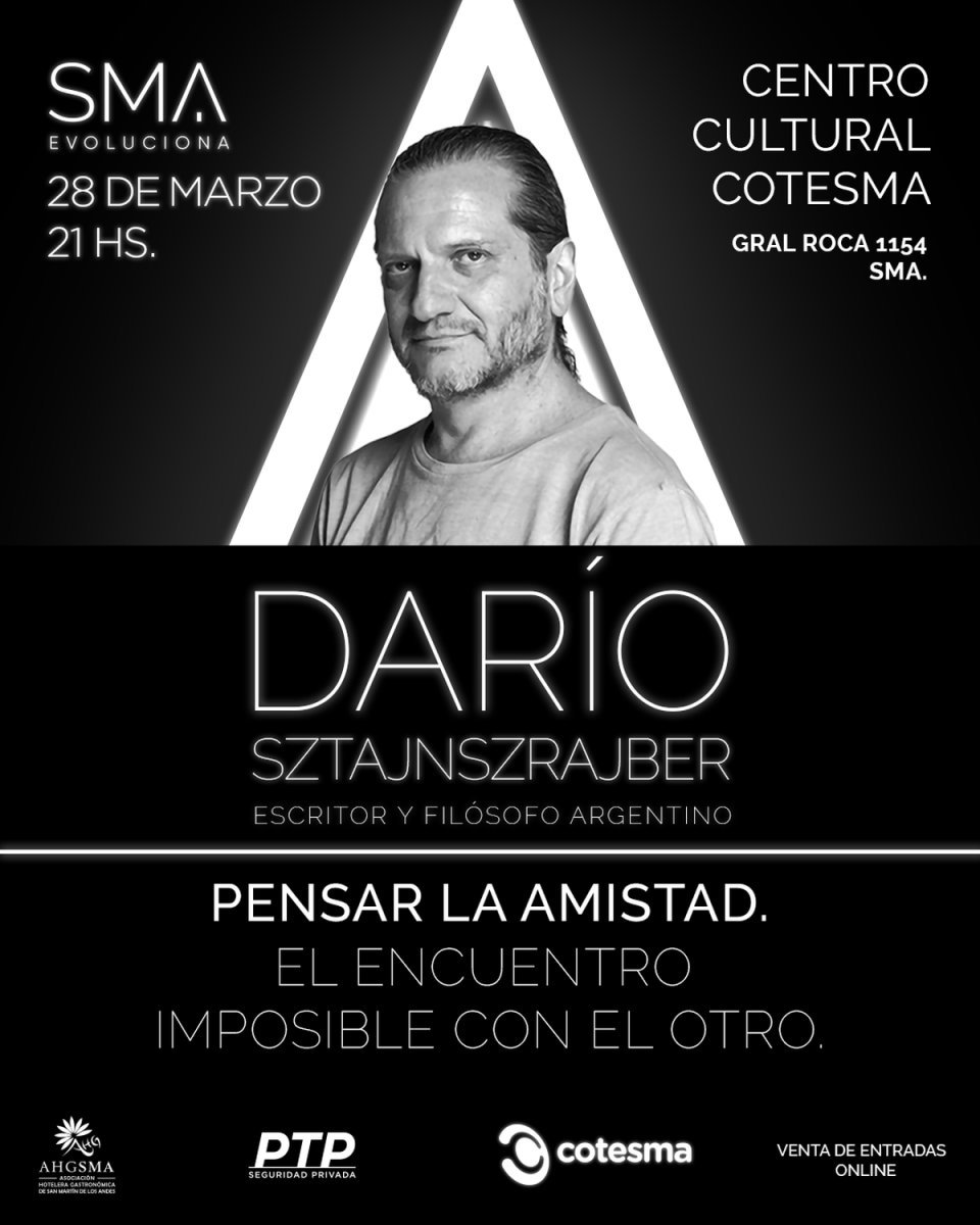 Dar&iacute;o Sztajnszrajber brindar&aacute; una charla en San Mart&iacute;n de los Andes