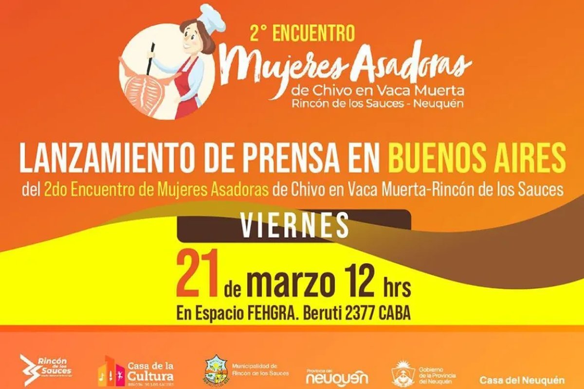 Neuqu&eacute;n: presentan el segundo Encuentro de Mujeres Asadoras de Chivo