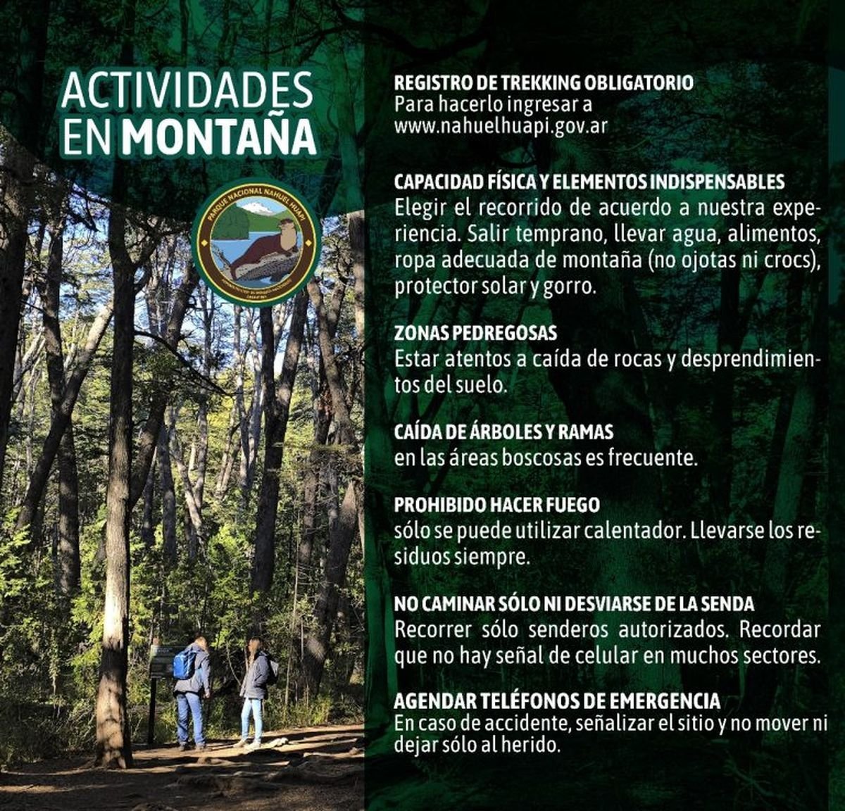 Parque Nacional Nahuel Huapi: prevenci&oacute;n en actividades de monta&ntilde;a