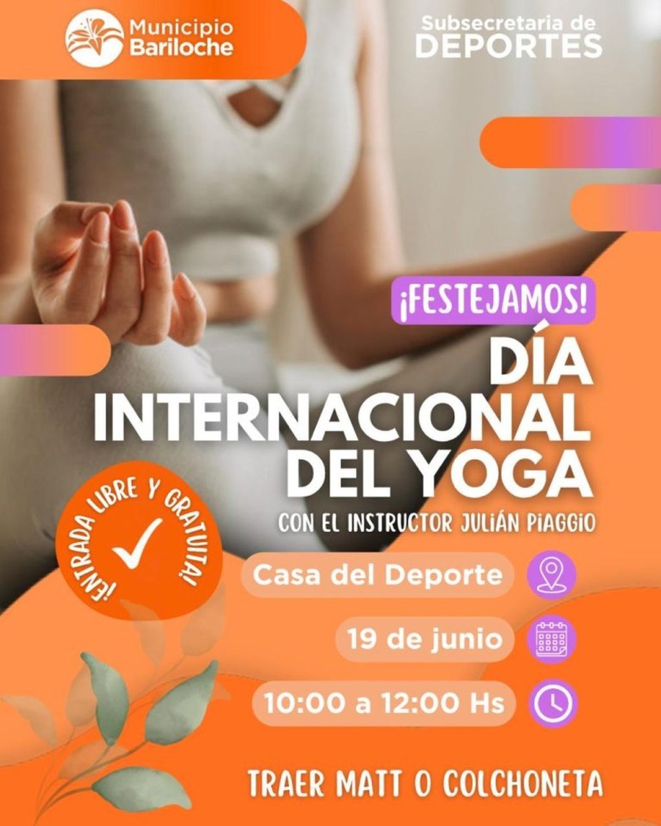 Bariloche celebra el D&iacute;a Internacional del Yoga con una jornada abierta y gratuita